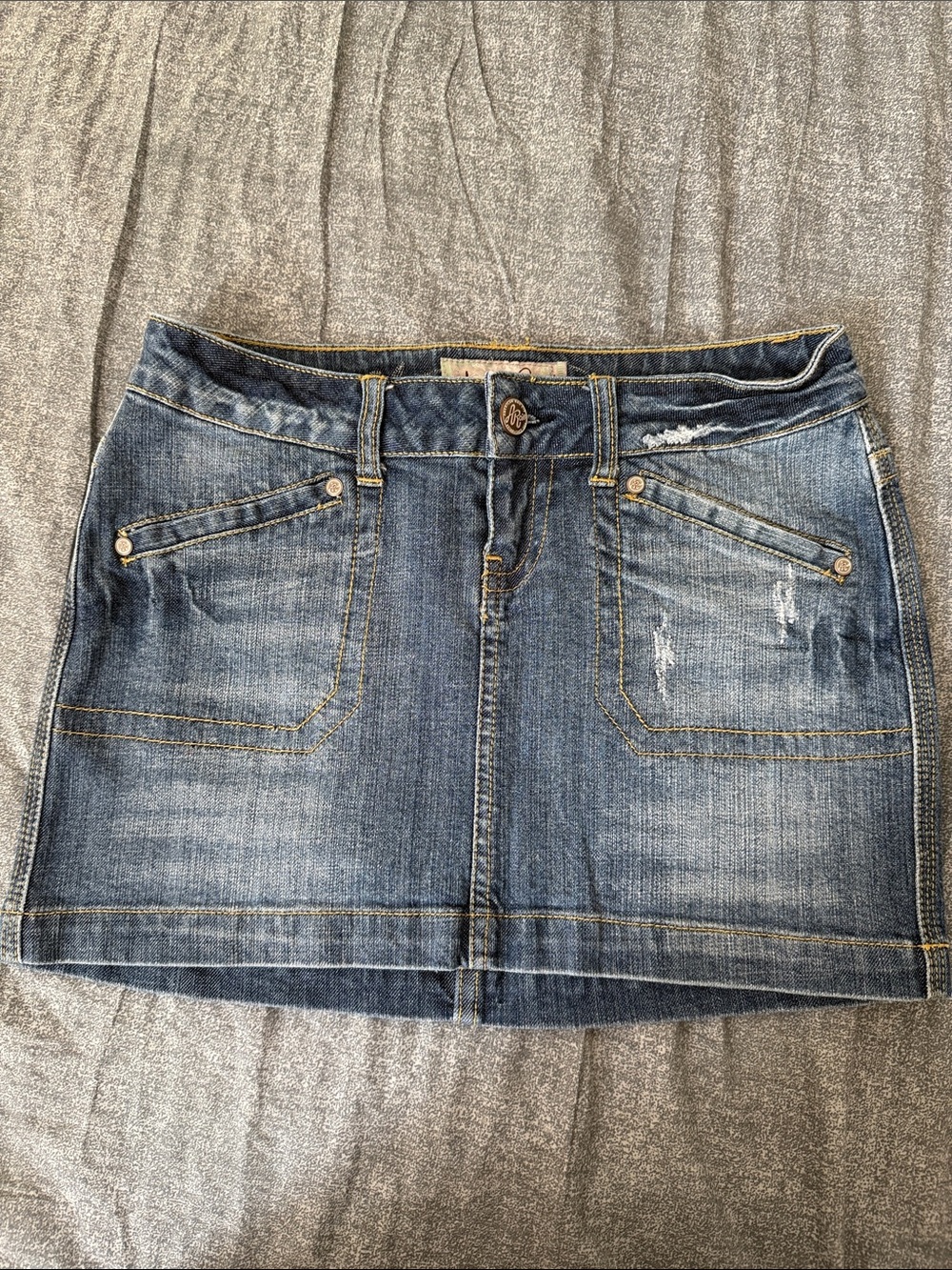 American Rag Denim Mini Skirt in Faded Blue